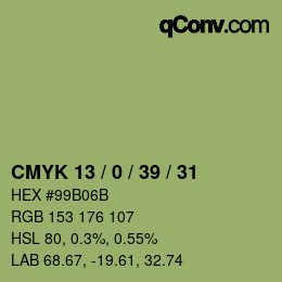 Color code: CMYK 13 / 0 / 39 / 31 | qconv.com
