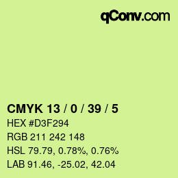 Color code: CMYK 13 / 0 / 39 / 5 | qconv.com