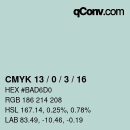 Color code: CMYK 13 / 0 / 3 / 16 | qconv.com