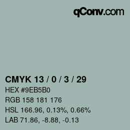 Color code: CMYK 13 / 0 / 3 / 29 | qconv.com