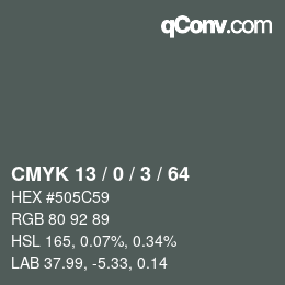 Color code: CMYK 13 / 0 / 3 / 64 | qconv.com