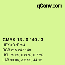 Color code: CMYK 13 / 0 / 40 / 3 | qconv.com