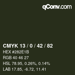 カラーコード: CMYK 13 / 0 / 42 / 82 | qconv.com