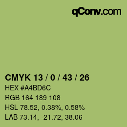 Color code: CMYK 13 / 0 / 43 / 26 | qconv.com