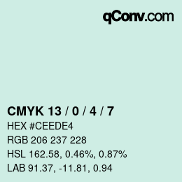 Color code: CMYK 13 / 0 / 4 / 7 | qconv.com