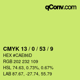 Color code: CMYK 13 / 0 / 53 / 9 | qconv.com