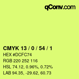 Color code: CMYK 13 / 0 / 54 / 1 | qconv.com