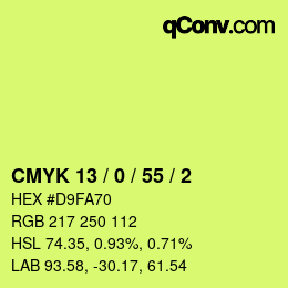 Código de color: CMYK 13 / 0 / 55 / 2 | qconv.com