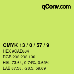 Color code: CMYK 13 / 0 / 57 / 9 | qconv.com
