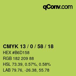 Código de color: CMYK 13 / 0 / 58 / 18 | qconv.com