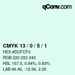 Code couleur: CMYK 13 / 0 / 5 / 1 | qconv.com