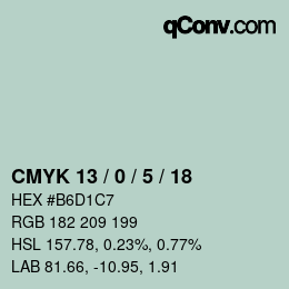 Color code: CMYK 13 / 0 / 5 / 18 | qconv.com