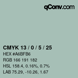 Color code: CMYK 13 / 0 / 5 / 25 | qconv.com