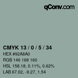Color code: CMYK 13 / 0 / 5 / 34 | qconv.com