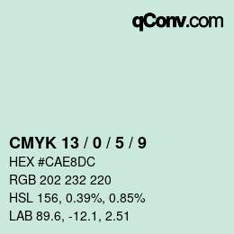 カラーコード: CMYK 13 / 0 / 5 / 9 | qconv.com
