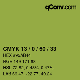 颜色代码: CMYK 13 / 0 / 60 / 33 | qconv.com