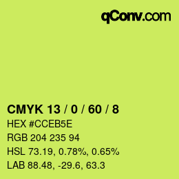 Código de color: CMYK 13 / 0 / 60 / 8 | qconv.com