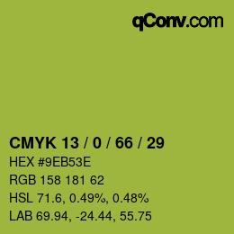 Color code: CMYK 13 / 0 / 66 / 29 | qconv.com