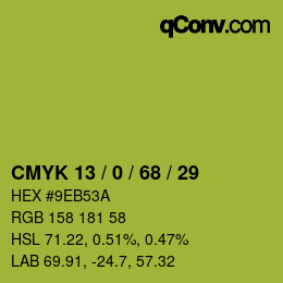 Color code: CMYK 13 / 0 / 68 / 29 | qconv.com