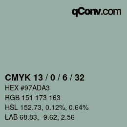 Color code: CMYK 13 / 0 / 6 / 32 | qconv.com