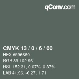 Color code: CMYK 13 / 0 / 6 / 60 | qconv.com