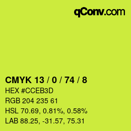 Color code: CMYK 13 / 0 / 74 / 8 | qconv.com