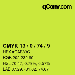 カラーコード: CMYK 13 / 0 / 74 / 9 | qconv.com