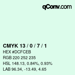 Color code: CMYK 13 / 0 / 7 / 1 | qconv.com