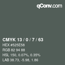 Código de color: CMYK 13 / 0 / 7 / 63 | qconv.com
