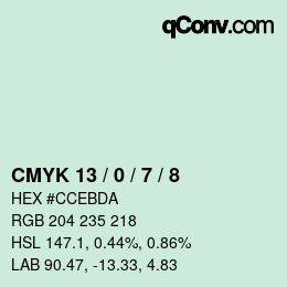 Color code: CMYK 13 / 0 / 7 / 8 | qconv.com