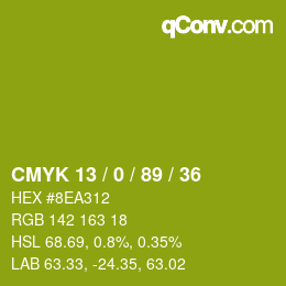 Código de color: CMYK 13 / 0 / 89 / 36 | qconv.com