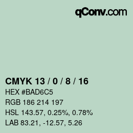 Color code: CMYK 13 / 0 / 8 / 16 | qconv.com
