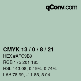 カラーコード: CMYK 13 / 0 / 8 / 21 | qconv.com
