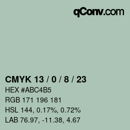 Color code: CMYK 13 / 0 / 8 / 23 | qconv.com