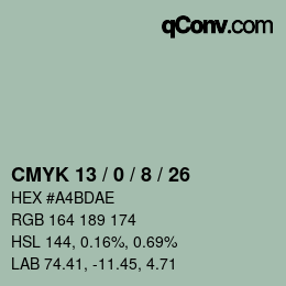 Color code: CMYK 13 / 0 / 8 / 26 | qconv.com