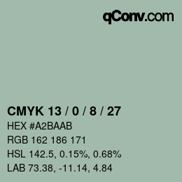 颜色代码: CMYK 13 / 0 / 8 / 27 | qconv.com
