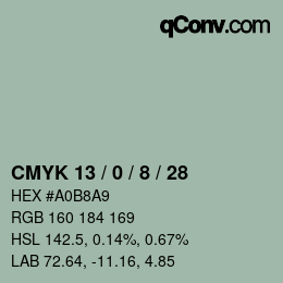 Color code: CMYK 13 / 0 / 8 / 28 | qconv.com