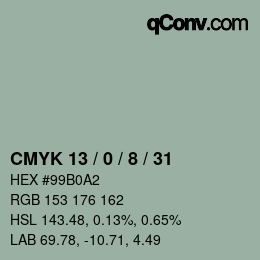 Color code: CMYK 13 / 0 / 8 / 31 | qconv.com