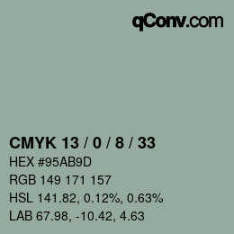 Color code: CMYK 13 / 0 / 8 / 33 | qconv.com