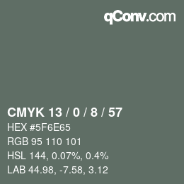 カラーコード: CMYK 13 / 0 / 8 / 57 | qconv.com