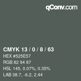 Color code: CMYK 13 / 0 / 8 / 63 | qconv.com