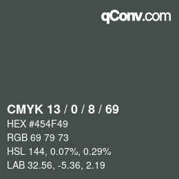 颜色代码: CMYK 13 / 0 / 8 / 69 | qconv.com