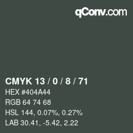 Color code: CMYK 13 / 0 / 8 / 71 | qconv.com