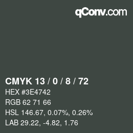 Color code: CMYK 13 / 0 / 8 / 72 | qconv.com