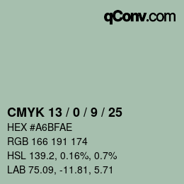 Color code: CMYK 13 / 0 / 9 / 25 | qconv.com