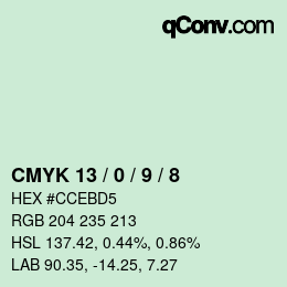Color code: CMYK 13 / 0 / 9 / 8 | qconv.com