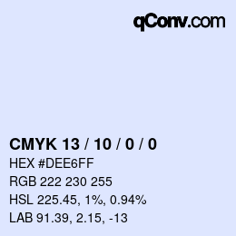 颜色代码: CMYK 13 / 10 / 0 / 0 | qconv.com
