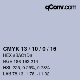 Color code: CMYK 13 / 10 / 0 / 16 | qconv.com