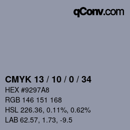 Color code: CMYK 13 / 10 / 0 / 34 | qconv.com