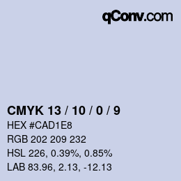 カラーコード: CMYK 13 / 10 / 0 / 9 | qconv.com